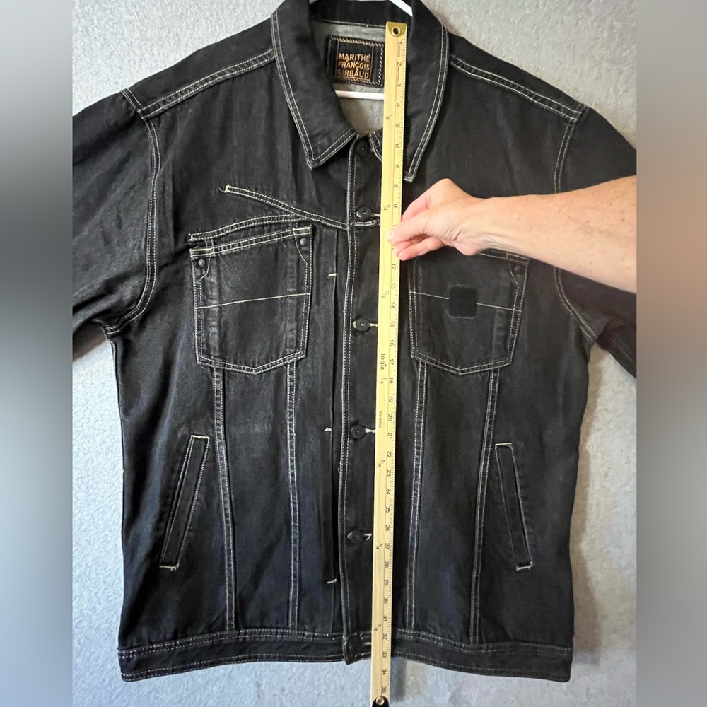 Marithe Francois Girbaud Denim Jean Trucker Jacket Coat Men’s 3XL Black Cotton - Picture 14 of 15